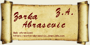 Zorka Abrašević vizit kartica